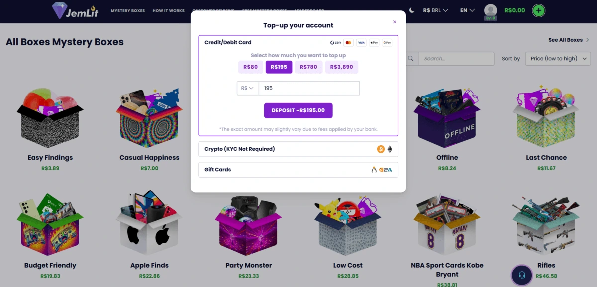 Melhor caixa misteriosa